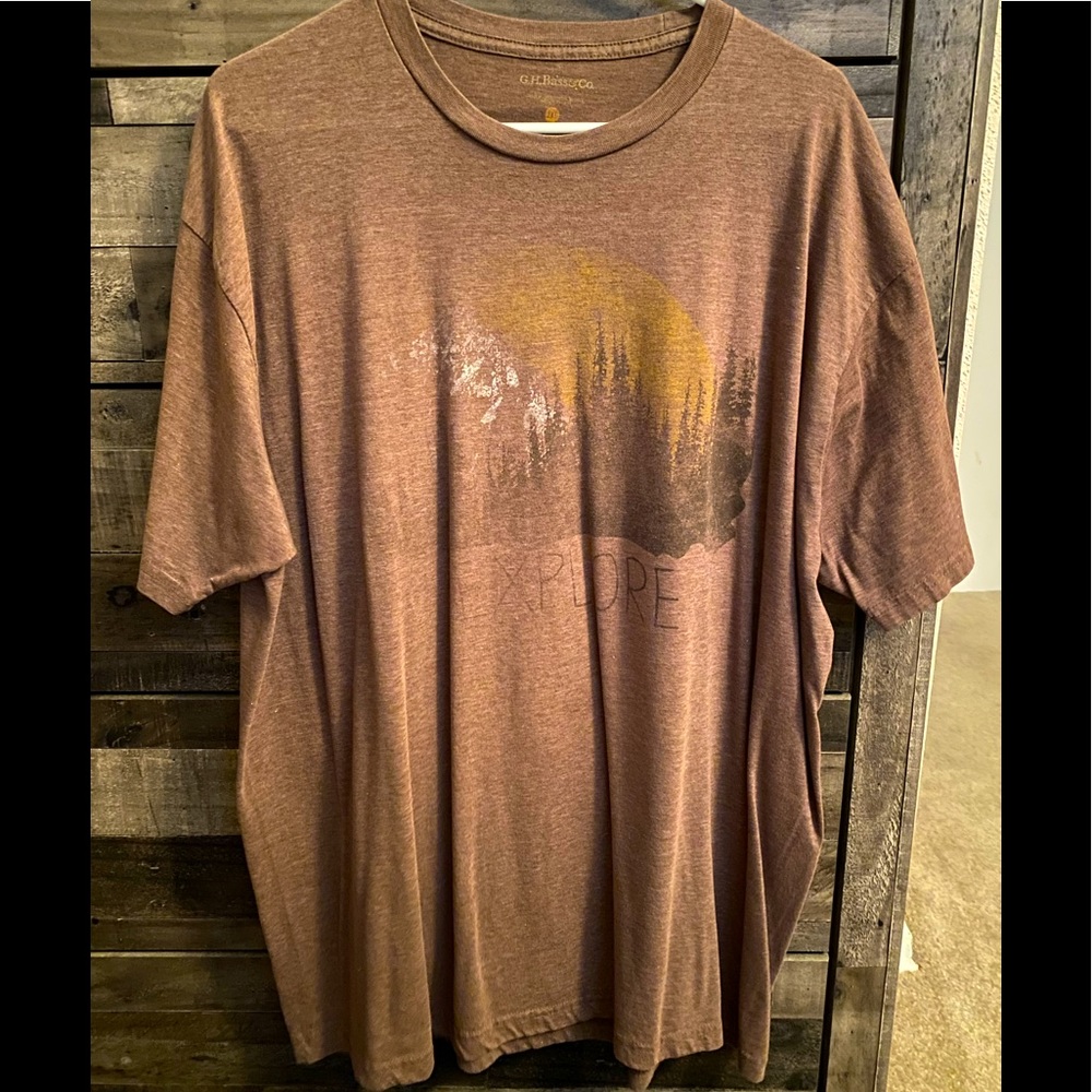 G.H. Bass & Co Brown Explore Faded T-Shirt 2XL (XXL)